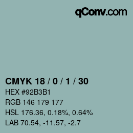 Color code: CMYK 18 / 0 / 1 / 30 | qconv.com