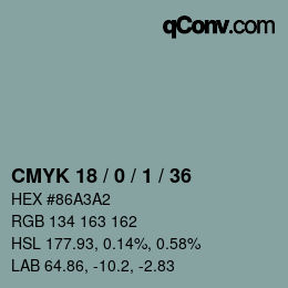 Color code: CMYK 18 / 0 / 1 / 36 | qconv.com