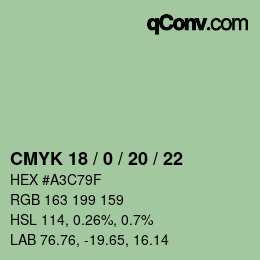 Color code: CMYK 18 / 0 / 20 / 22 | qconv.com