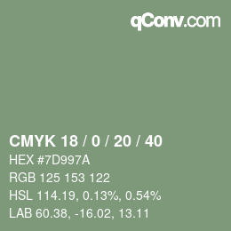 Color code: CMYK 18 / 0 / 20 / 40 | qconv.com