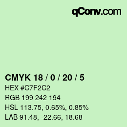 Color code: CMYK 18 / 0 / 20 / 5 | qconv.com