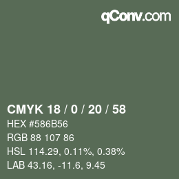 Código de color: CMYK 18 / 0 / 20 / 58 | qconv.com
