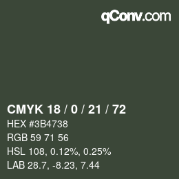 颜色代码: CMYK 18 / 0 / 21 / 72 | qconv.com