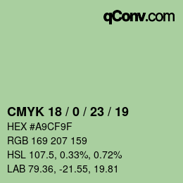 カラーコード: CMYK 18 / 0 / 23 / 19 | qconv.com