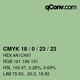 Color code: CMYK 18 / 0 / 23 / 23 | qconv.com