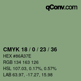 Código de color: CMYK 18 / 0 / 23 / 36 | qconv.com