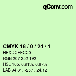 Color code: CMYK 18 / 0 / 24 / 1 | qconv.com