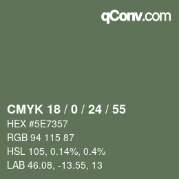 颜色代码: CMYK 18 / 0 / 24 / 55 | qconv.com