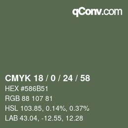 Color code: CMYK 18 / 0 / 24 / 58 | qconv.com