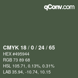 颜色代码: CMYK 18 / 0 / 24 / 65 | qconv.com