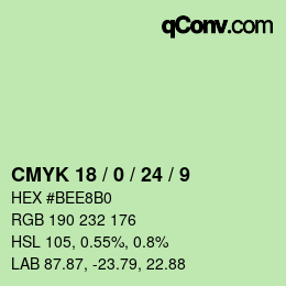 Color code: CMYK 18 / 0 / 24 / 9 | qconv.com