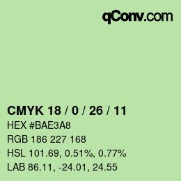 カラーコード: CMYK 18 / 0 / 26 / 11 | qconv.com