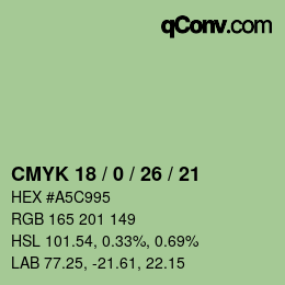 カラーコード: CMYK 18 / 0 / 26 / 21 | qconv.com
