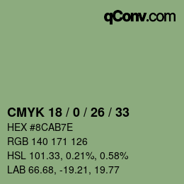 Color code: CMYK 18 / 0 / 26 / 33 | qconv.com