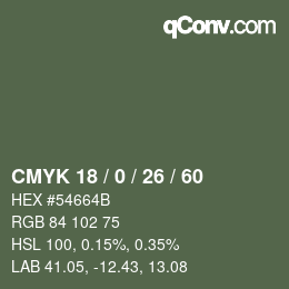 Color code: CMYK 18 / 0 / 26 / 60 | qconv.com