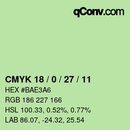 カラーコード: CMYK 18 / 0 / 27 / 11 | qconv.com