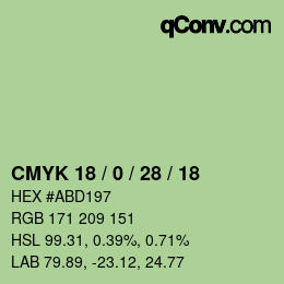 Color code: CMYK 18 / 0 / 28 / 18 | qconv.com