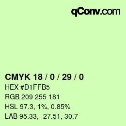 Color code: CMYK 18 / 0 / 29 / 0 | qconv.com