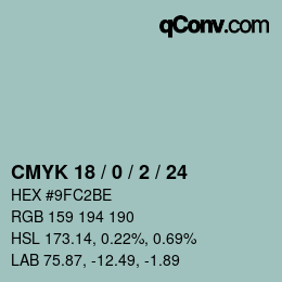 Color code: CMYK 18 / 0 / 2 / 24 | qconv.com