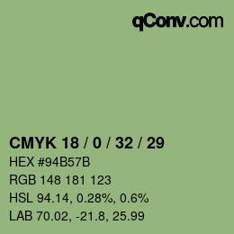 Color code: CMYK 18 / 0 / 32 / 29 | qconv.com