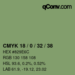 Código de color: CMYK 18 / 0 / 32 / 38 | qconv.com