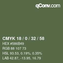 Color code: CMYK 18 / 0 / 32 / 58 | qconv.com