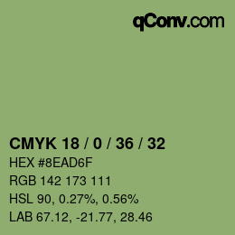 Color code: CMYK 18 / 0 / 36 / 32 | qconv.com