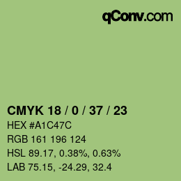 Color code: CMYK 18 / 0 / 37 / 23 | qconv.com