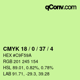 カラーコード: CMYK 18 / 0 / 37 / 4 | qconv.com