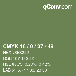 カラーコード: CMYK 18 / 0 / 37 / 49 | qconv.com