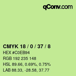 Color code: CMYK 18 / 0 / 37 / 8 | qconv.com