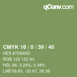 Código de color: CMYK 18 / 0 / 39 / 40 | qconv.com