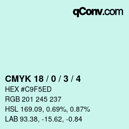 Color code: CMYK 18 / 0 / 3 / 4 | qconv.com