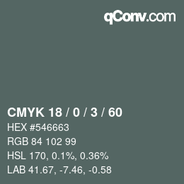 Color code: CMYK 18 / 0 / 3 / 60 | qconv.com