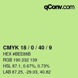 颜色代码: CMYK 18 / 0 / 40 / 9 | qconv.com
