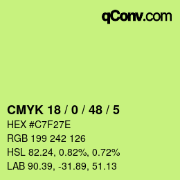 カラーコード: CMYK 18 / 0 / 48 / 5 | qconv.com