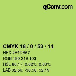 Color code: CMYK 18 / 0 / 53 / 14 | qconv.com