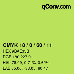 カラーコード: CMYK 18 / 0 / 60 / 11 | qconv.com