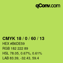 カラーコード: CMYK 18 / 0 / 60 / 13 | qconv.com