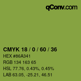 颜色代码: CMYK 18 / 0 / 60 / 36 | qconv.com