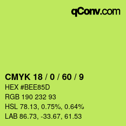 カラーコード: CMYK 18 / 0 / 60 / 9 | qconv.com