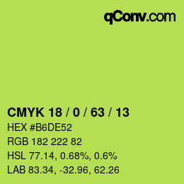 Color code: CMYK 18 / 0 / 63 / 13 | qconv.com