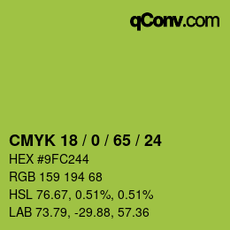 Color code: CMYK 18 / 0 / 65 / 24 | qconv.com