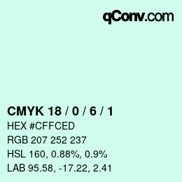 Farbcode: CMYK 18 / 0 / 6 / 1 | qconv.com