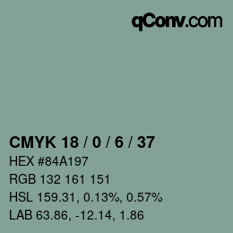Código de color: CMYK 18 / 0 / 6 / 37 | qconv.com