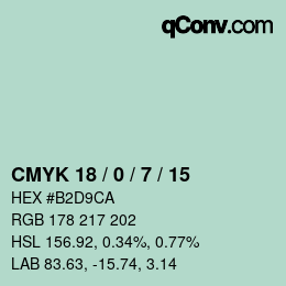 Código de color: CMYK 18 / 0 / 7 / 15 | qconv.com