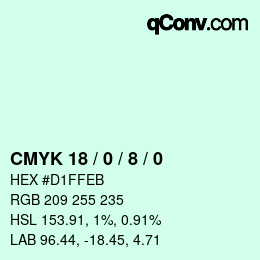 Color code: CMYK 18 / 0 / 8 / 0 | qconv.com