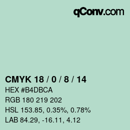 カラーコード: CMYK 18 / 0 / 8 / 14 | qconv.com