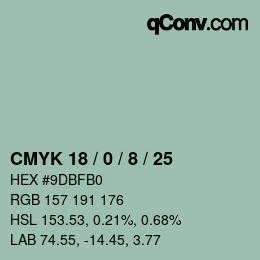 Color code: CMYK 18 / 0 / 8 / 25 | qconv.com