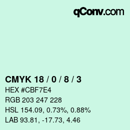 Color code: CMYK 18 / 0 / 8 / 3 | qconv.com